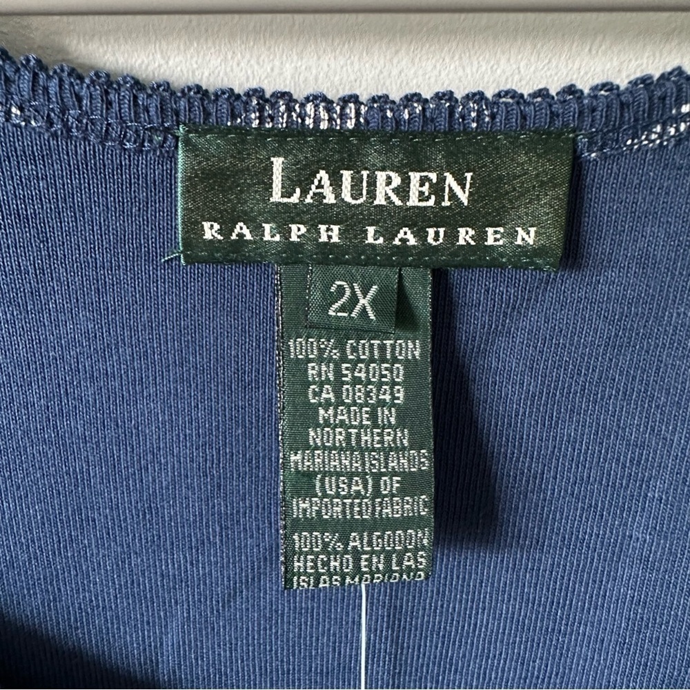 Lauren Ralph Lauren NWT Navy Blue Lace Floral Tank Top Set (2) Size 2X Y2K - Picture 9 of 14